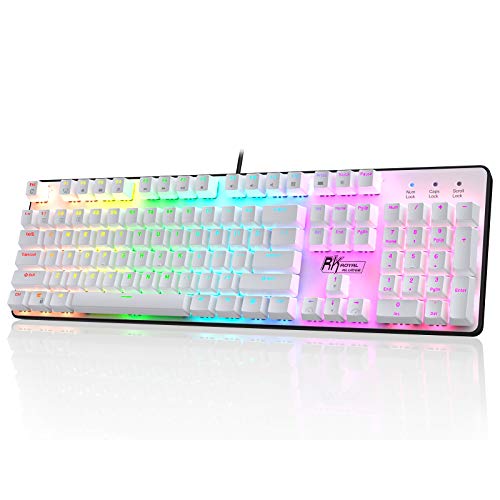 RK ROYAL KLUDGE RK920 Mechanische Tastatur in voller Größe, Gaming-Tastatur mit Regenbogenbeleuchtung, Mechanische Tastatur mit 104 Tasten und Nummernblock, ganz roter Schalter von RK ROYAL KLUDGE