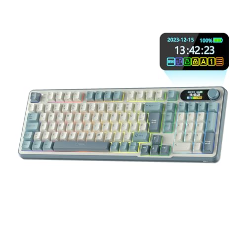 RK ROYAL KLUDGE S98 DE Mechanische Tastatur mit Smart Display & Knopf, Top Mount 96% Kabellose Mechanische Tastatur BT/2.4G/USB-C, Hot-Swap-fähige, Software-Unterstützung, 98 Tasten, QWERTZ RK ROYAL KLUDGE S98 DE Mechanische Tastatur mit Smart Display & Knopf, Top Mount 96% Kabellose Mechanische Tastatur BT/2.4G/USB-C, Hot-Swap-fähige, Software-Unterstützung, 98 Tasten, QWERTZ von RK ROYAL KLUDGE