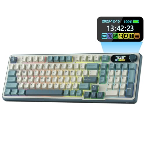 RK ROYAL KLUDGE S98 Mechanische Tastatur mit Smart Display & Knopf, Top Mount 96% Kabellose Mechanische Tastatur BT/2.4G/USB-C, Hot-Swap-fähige, Software, Massiver Akku, 98 Tasten, QWERTY RK ROYAL KLUDGE S98 Mechanische Tastatur mit Smart Display & Knopf, Top Mount 96% Kabellose Mechanische Tastatur BT/2.4G/USB-C, Hot-Swap-fähige, Software, Massiver Akku, 98 Tasten, QWERTY von RK ROYAL KLUDGE