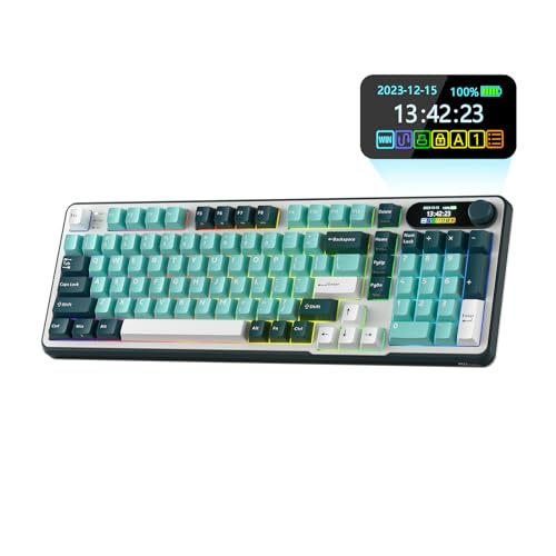 RK ROYAL KLUDGE S98 Mechanical Keyboard w/Smart Display & Knob, Top Mount 96% Wireless Mechanical Keyboard BT/2.4G/USB-C, Hot Swappable, Software Support, Massive Battery, 98 Keys von RK ROYAL KLUDGE