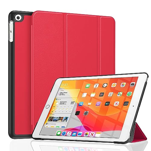 Hülle für iPad 9 / iPad 8 / iPad 7 10.2" 2021 2020 2019, RKINC Auto Schlafen Wachen Harter Rücken Cover mit Schlanker Ständer für 10.2 Zoll iPad 9. 8. 7. Generation (Rot) von RKINC