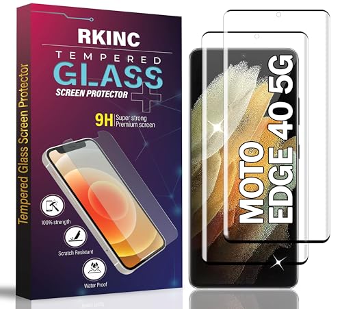 RKINC 2 Stück, Panzerglas Schutz Glas für Motorola Edge 40 5G 6.55", 3D Panzer HD Displayschutzfolie, kratzfest, splitterfrei, blasenfrei, lebenslangeGarantie von RKINC