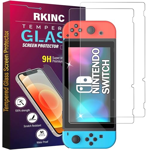 RKINC 2 Stück, Panzerglas Schutz Glas für Nintendo Switch, Panzer HD Displayschutzfolie, 0,33 mm kratzfest, splitterfrei, blasenfrei, lebenslangeGarantie RKINC 2 Stück, Panzerglas Schutz Glas für Nintendo Switch, Panzer HD Displayschutzfolie, 0,33 mm kratzfest, splitterfrei, blasenfrei, lebenslangeGarantie von RKINC