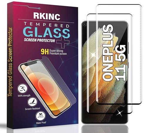 RKINC 2 Stück, Panzerglas Schutz Glas für Oneplus 11 5G 6.7", 3D Panzer HD Displayschutzfolie, kratzfest, splitterfrei, blasenfrei, lebenslangeGarantie von RKINC