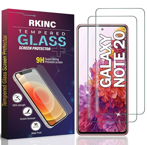 RKINC 2 Stück, Panzerglas Schutz Glas für Samsung Galaxy Note 20, Entsperren per Fingerabdruck Panzer HD Displayschutzfolie, 0,33 mm kratzfest, splitterfrei, blasenfrei, lebenslangeGarantie von RKINC