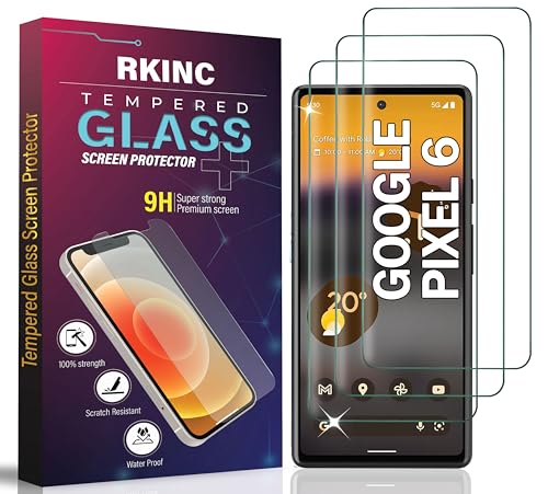 RKINC 3 Stück, Panzerglas Schutz Glas für Google Pixel 6, Panzer HD Displayschutzfolie, 0,33 mm kratzfest, splitterfrei, blasenfrei, lebenslangeGarantie von RKINC