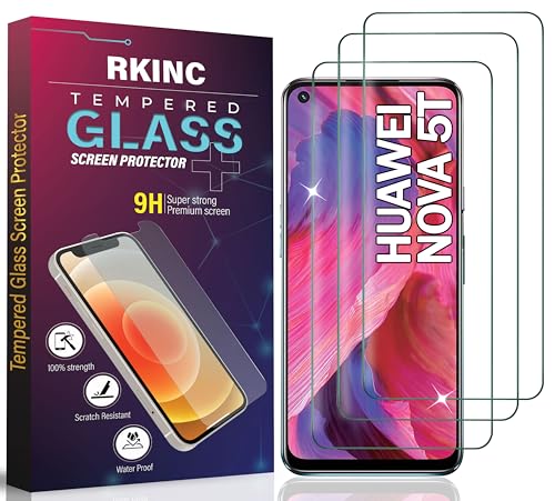 RKINC 3 Stück, Panzerglas Schutz Glas für Huawei Nova 5T, Panzer HD Displayschutzfolie, 0,33 mm kratzfest, splitterfrei, blasenfrei, lebenslangeGarantie von RKINC