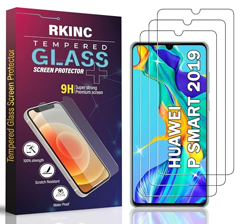 RKINC 3 Stück, Panzerglas Schutz Glas für Huawei P Smart 2019, Honor 10 Lite, Honor 8A, Panzer HD Displayschutzfolie, 0,33 mm kratzfest, splitterfrei, blasenfrei, lebenslangeGarantie von RKINC