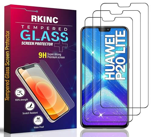 RKINC 3 Stück, Panzerglas Schutz Glas für Huawei P20 Lite, Nova 3e, Panzer HD Displayschutzfolie, 0,33 mm kratzfest, splitterfrei, blasenfrei, lebenslangeGarantie von RKINC