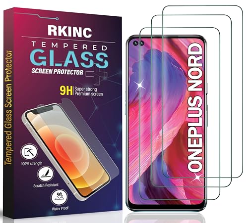 RKINC 3 Stück, Panzerglas Schutz Glas für OnePlus Nord, Panzer HD Displayschutzfolie, 0,33 mm kratzfest, splitterfrei, blasenfrei, lebenslangeGarantie von RKINC