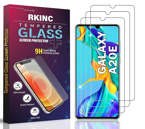 RKINC 3 Stück, Panzerglas Schutz Glas für Samsung Galaxy A20e, Panzer HD Displayschutzfolie, 0,33 mm kratzfest, splitterfrei, blasenfrei, lebenslangeGarantie von RKINC
