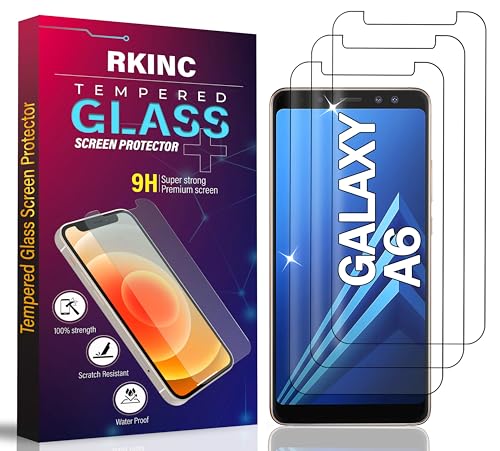 RKINC 3 Stück, Panzerglas Schutz Glas für Samsung Galaxy A6 (SM-A600F), Panzer HD Displayschutzfolie, 0,33 mm kratzfest, splitterfrei, blasenfrei, lebenslangeGarantie von RKINC