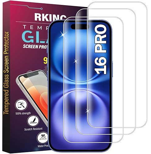 RKINC 3 Stück, Panzerglas Schutz Glas für iPhone 16 Pro, Panzer HD Displayschutzfolie, 0,33 mm kratzfest, blasenfrei, splitterfrei, lebenslangeGarantie RKINC 3 Stück, Panzerglas Schutz Glas für iPhone 16 Pro, Panzer HD Displayschutzfolie, 0,33 mm kratzfest, blasenfrei, splitterfrei, lebenslangeGarantie von RKINC