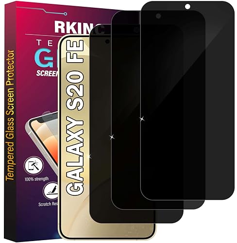 RKINC 3 Stück, Sichtschutz Panzerglas für Samsung Galaxy S20 FE / S20 FE 5G, Anti-Spähen Panzer Schutz Glas HD Displayschutzfolie, [Unterstützt keine Entsperrung per Fingerabdruck] blasenfre von RKINC