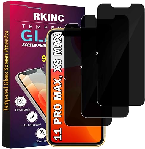 RKINC 3 Stück, Sichtschutz Panzerglas für iPhone 11 Pro Max/XS Max 6.5-Inch, Anti-Spähen Panzer Schutz Glas HD Displayschutzfolie, 0,33 mm kratzfest, splitterfrei, blasenfre RKINC 3 Stück, Sichtschutz Panzerglas für iPhone 11 Pro Max/XS Max 6.5-Inch, Anti-Spähen Panzer Schutz Glas HD Displayschutzfolie, 0,33 mm kratzfest, splitterfrei, blasenfre von RKINC
