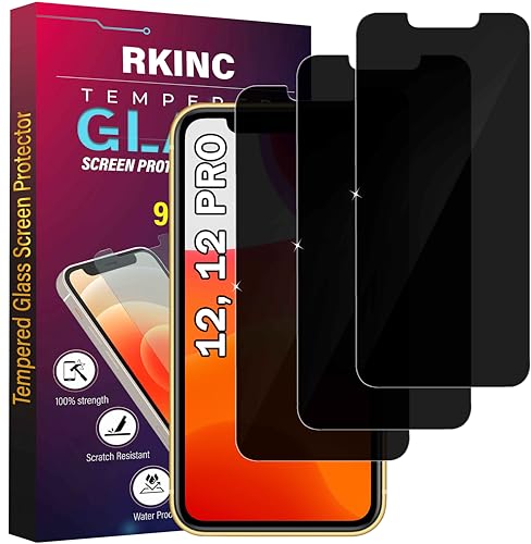 RKINC 3 Stück, Sichtschutz Panzerglas für iPhone 12 12 Pro 6.1-Inch, Anti-Spähen Panzer Schutz Glas HD Displayschutzfolie, 0,33 mm kratzfest, splitterfrei, blasenfre RKINC 3 Stück, Sichtschutz Panzerglas für iPhone 12 12 Pro 6.1-Inch, Anti-Spähen Panzer Schutz Glas HD Displayschutzfolie, 0,33 mm kratzfest, splitterfrei, blasenfre von RKINC