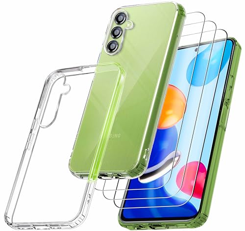 RKINC Hülle für Samsung Galaxy S24 FE 5G, Nie Vergilbung Handyhülle Militärnorm Stoßfest Anti-Kratzt, 1 Schutzhülle mit 3 Stück Panzerglas Panzer Schutz Glas Transparent RKINC Hülle für Samsung Galaxy S24 FE 5G, Nie Vergilbung Handyhülle Militärnorm Stoßfest Anti-Kratzt, 1 Schutzhülle mit 3 Stück Panzerglas Panzer Schutz Glas Transparent von RKINC