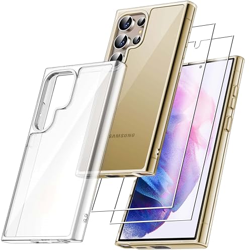 RKINC Hülle für Samsung Galaxy S24 Ultra, Nie Vergilbung Handyhülle Militärnorm Stoßfest Anti-Kratzt, 1 Schutzhülle mit 2 Stück Panzerglas Panzer Schutz Glas Transparent RKINC Hülle für Samsung Galaxy S24 Ultra, Nie Vergilbung Handyhülle Militärnorm Stoßfest Anti-Kratzt, 1 Schutzhülle mit 2 Stück Panzerglas Panzer Schutz Glas Transparent von RKINC