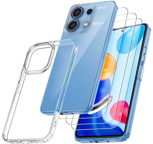 RKINC Hülle für Xiaomi Redmi Note 13 4G, Nie Vergilbung Handyhülle Militärnorm Stoßfest Anti-Kratzt, 1 Schutzhülle mit 3 Stück Panzerglas Panzer Schutz Glas Transparent RKINC Hülle für Xiaomi Redmi Note 13 4G, Nie Vergilbung Handyhülle Militärnorm Stoßfest Anti-Kratzt, 1 Schutzhülle mit 3 Stück Panzerglas Panzer Schutz Glas Transparent von RKINC
