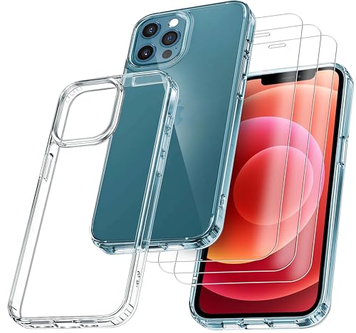 RKINC Hülle für iPhone 12 12 Pro 6,1 Zoll, Nie Vergilbung Handyhülle Militärnorm Stoßfest Anti-Kratzt, 1 Schutzhülle mit 3 Stück Panzerglas Panzer Schutz Glas Transparent RKINC Hülle für iPhone 12 12 Pro 6,1 Zoll, Nie Vergilbung Handyhülle Militärnorm Stoßfest Anti-Kratzt, 1 Schutzhülle mit 3 Stück Panzerglas Panzer Schutz Glas Transparent von RKINC