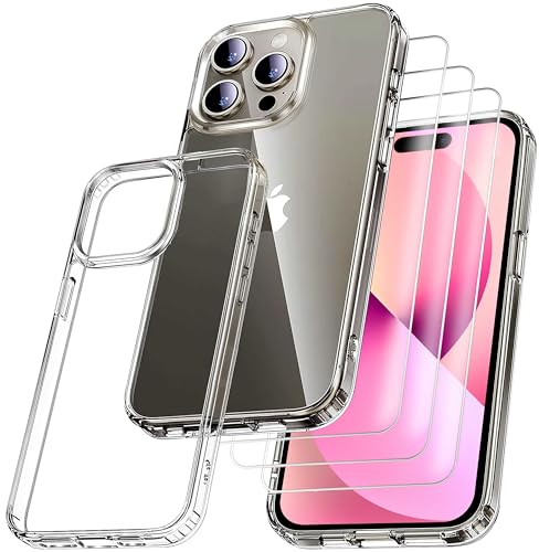 RKINC Hülle für iPhone 14 Pro 6,1 Zoll, Nie Vergilbung Handyhülle Militärnorm Stoßfest Anti-Kratzt, 1 Schutzhülle mit 3 Stück Panzerglas Panzer Schutz Glas Transparent RKINC Hülle für iPhone 14 Pro 6,1 Zoll, Nie Vergilbung Handyhülle Militärnorm Stoßfest Anti-Kratzt, 1 Schutzhülle mit 3 Stück Panzerglas Panzer Schutz Glas Transparent von RKINC