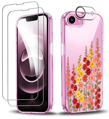 RKINC Hülle für iPhone 16e, Nie Vergilbung Handyhülle Militärnorm Stoßfest Anti-Kratzt Blumenmuster, 1 Schutzhülle+2 Panzerglas+Kameraschutz für Frauen und Mädchen, Design01 RKINC Hülle für iPhone 16e, Nie Vergilbung Handyhülle Militärnorm Stoßfest Anti-Kratzt Blumenmuster, 1 Schutzhülle+2 Panzerglas+Kameraschutz für Frauen und Mädchen, Design01 von RKINC