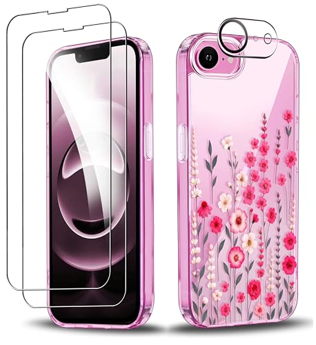 RKINC Hülle für iPhone 16e, Nie Vergilbung Handyhülle Militärnorm Stoßfest Anti-Kratzt Blumenmuster, 1 Schutzhülle+2 Panzerglas+Kameraschutz für Frauen und Mädchen, Design03 RKINC Hülle für iPhone 16e, Nie Vergilbung Handyhülle Militärnorm Stoßfest Anti-Kratzt Blumenmuster, 1 Schutzhülle+2 Panzerglas+Kameraschutz für Frauen und Mädchen, Design03 von RKINC