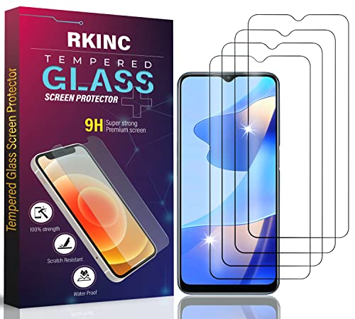 RKINC Panzer Schutz Glas [4 Stück] für OPPO A77 5G, OPPO A57 4G, A57s, Hartglasfolie Displayschutzfolie, 0,33 mm [lebenslangeGarantie] [kratzfest] [splitterfrei] [blasenfrei] von RKINC