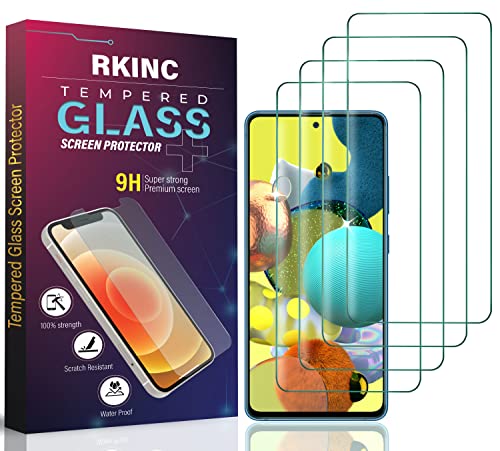 RKINC Panzer Schutz Glas [4 Stück] für Samsung Galaxy A72 / A72 5G, Hartglasfolie Displayschutzfolie, 0,33 mm [lebenslangeGarantie] [kratzfest] [splitterfrei] [blasenfrei] von RKINC