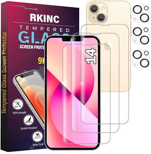 RKINC Panzerglas Schutz Glas für iPhone 14 6.1-Inch mit Kamera Schutzfolie, 3+3 Stück, Panzer HD Displayschutzfolie, Anti- Kratzer, Bläschenfrei, 9H Härte, HD-Klar RKINC Panzerglas Schutz Glas für iPhone 14 6.1-Inch mit Kamera Schutzfolie, 3+3 Stück, Panzer HD Displayschutzfolie, Anti- Kratzer, Bläschenfrei, 9H Härte, HD-Klar von RKINC