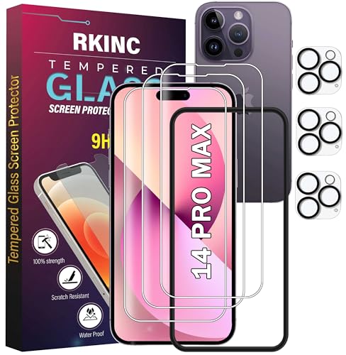 RKINC Panzerglas Schutz Glas für iPhone 14 Pro Max 6.7-Inch mit Rahmen-Installationshilfe und Kamera Schutzfolie, 3+3 Stück, Panzer Displayschutzfolie, Anti- Kratzer, Bläschenfrei, 9H Härte, HD-Klar RKINC Panzerglas Schutz Glas für iPhone 14 Pro Max 6.7-Inch mit Rahmen-Installationshilfe und Kamera Schutzfolie, 3+3 Stück, Panzer Displayschutzfolie, Anti- Kratzer, Bläschenfrei, 9H Härte, HD-Klar von RKINC