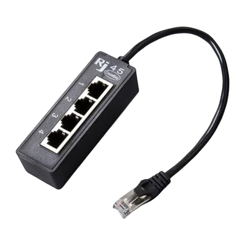 Ethernet-Netzwerk-Splitter-Adapter, 4-Wege-Ethernet-Kabel-Verlängerung für mehrere Geräteverbindungen von RKJRTK