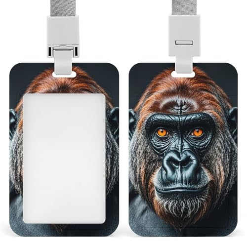 Ausweishalter, Gorilla-Ausweishalter mit Umhängeband, Namensschild-Kartenhalter für Arbeit, Ausweishülle für Lehrer, Programmierer, Beamte von RKJVB
