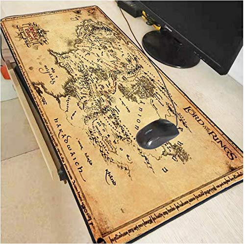 Herr Der Ringe Karte Erweiterte Gaming Mouse Pad Matte Genähte Kanten Wasserdichte Breite & Lange Gummi Mousepad Keyboad Matte 900 * 400 * 3 Mm von RKZM