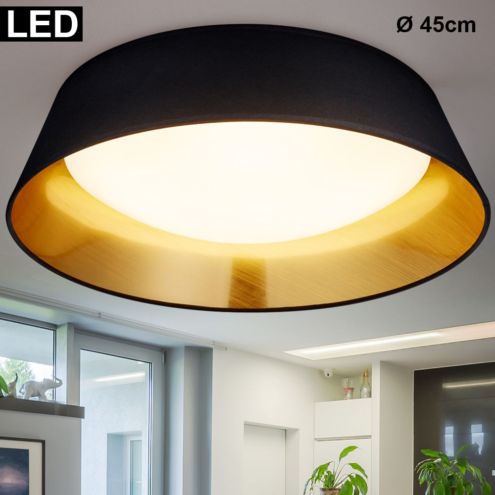 LED Deckenleuchte, schwarz gold, Textil, 45 cm, PONTS von RL