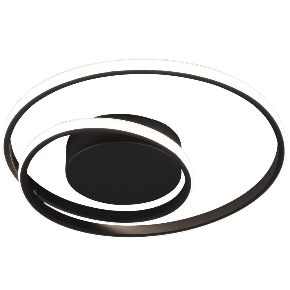 LED Deckenleuchte schwarz , RIng Design, dimmbar, 39 cm, ZIBAL von RL