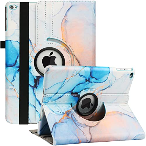 Hülle für iPad 9. Generation 2021 / iPad 8. Generation 2020 / iPad 7. Generation 2019 10.2 Zoll, 360 Grad Rotierend Stand Schutzhülle Cover mit Auto Schlaf/Wach Funktion (Blue Marble) von RLINGX