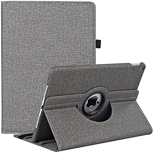 Hülle für iPad Air 2/Air 1/iPad 9,7 Zoll 2018/2017 (5./6. Generation), 360 Grad Verstellbare Schutzhülle mit Multi-Winkel Viewing und Auto Schlaf/Wach Funktion (A-Grey) von RLINGX