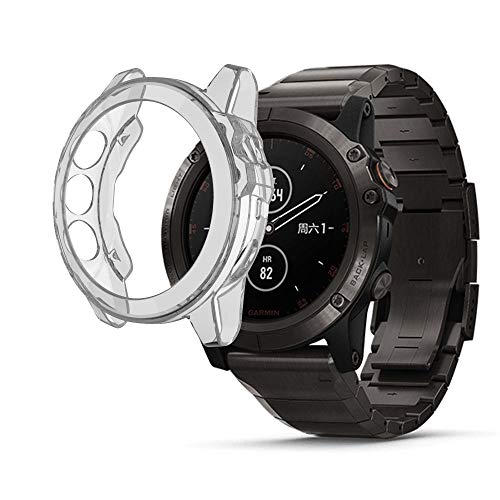 RLTech Hülle für Garmin Fenix 5X, Ultra Schlank Halbe Abdeckung Silicone Schutzhülle Abdeckung Case Cover für Garmin Fenix 5X/5X Plus, Klar von RLTech