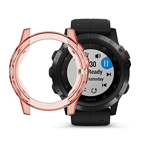 RLTech Hülle für Garmin Fenix 5X, Ultra Schlank Halbe Abdeckung Silicone Schutzhülle Abdeckung Case Cover für Garmin Fenix 5X/5X Plus, Roségold von RLTech