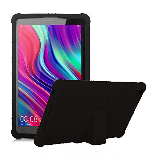 RLTech Hülle für Huawei MediaPad M5 Lite 8 Zoll, TPU Flexibel [Anti-Kratzer] [Kratzfest] Schutzhülle Silikon Case mit Stand Funktion für Huawei MediaPad M5 Lite 8 Zoll, Schwarz von RLTech