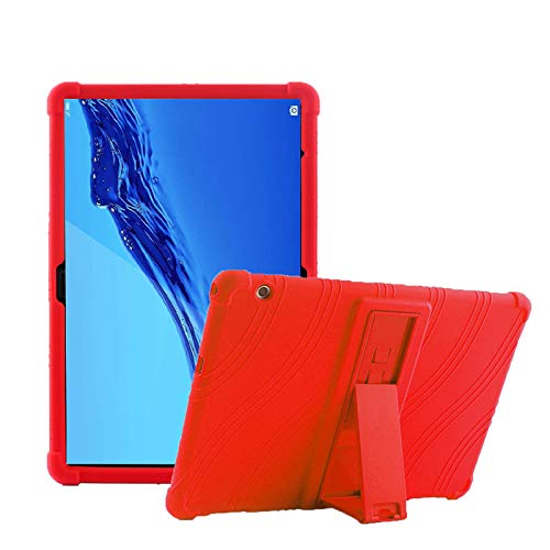 RLTech Hülle für Huawei MediaPad T5 10, TPU Flexibel [Anti-Kratzer] [Kratzfest] Schutzhülle Silikon Case mit Stand Funktion für Huawei MediaPad T5 10 10,1 Zoll, Rot von RLTech