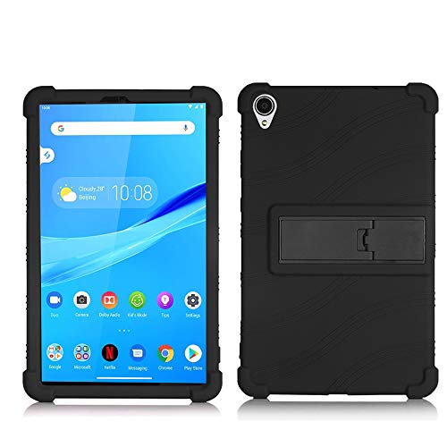 RLTech Hülle für Lenovo Tab M8, TPU Flexibel [Anti-Kratzer] [Kratzfest] Schutzhülle Silikon Case mit Stand Funktion für Lenovo Tab M8 TB-8505F/TB-8505X 8 Zoll, Schwarz von RLTech