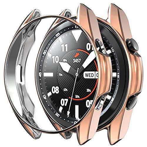 RLTech Hülle für Samsung Galaxy Watch 3 41mm, Ultra Schlank Silicone Schutzhülle Abdeckung Case Cover für Samsung Galaxy Watch 3 41mm, Roségold von RLTech