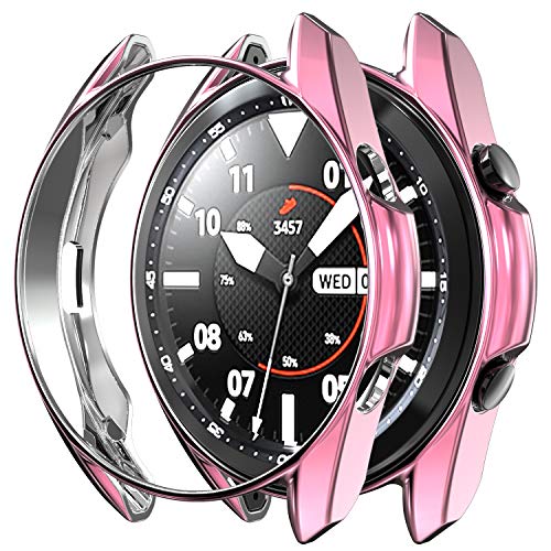 RLTech Hülle für Samsung Galaxy Watch 3 41mm, Ultra Schlank Silicone Schutzhülle Abdeckung Case Cover für Samsung Galaxy Watch 3 41mm (Rosa) von RLTech