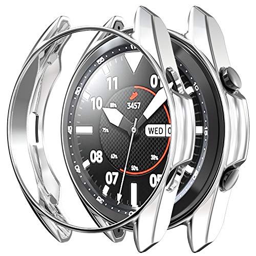 RLTech Hülle für Samsung Galaxy Watch 3 45mm, Ultra Schlank Silicone Schutzhülle Abdeckung Case Cover für Samsung Galaxy Watch 3 45mm, Silber von RLTech