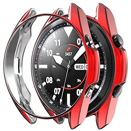 RLTech Hülle für Samsung Galaxy Watch 3 45mm, Ultra Schlank Silicone Schutzhülle Abdeckung Case Cover für Samsung Galaxy Watch 3 45mm (Rot) von RLTech