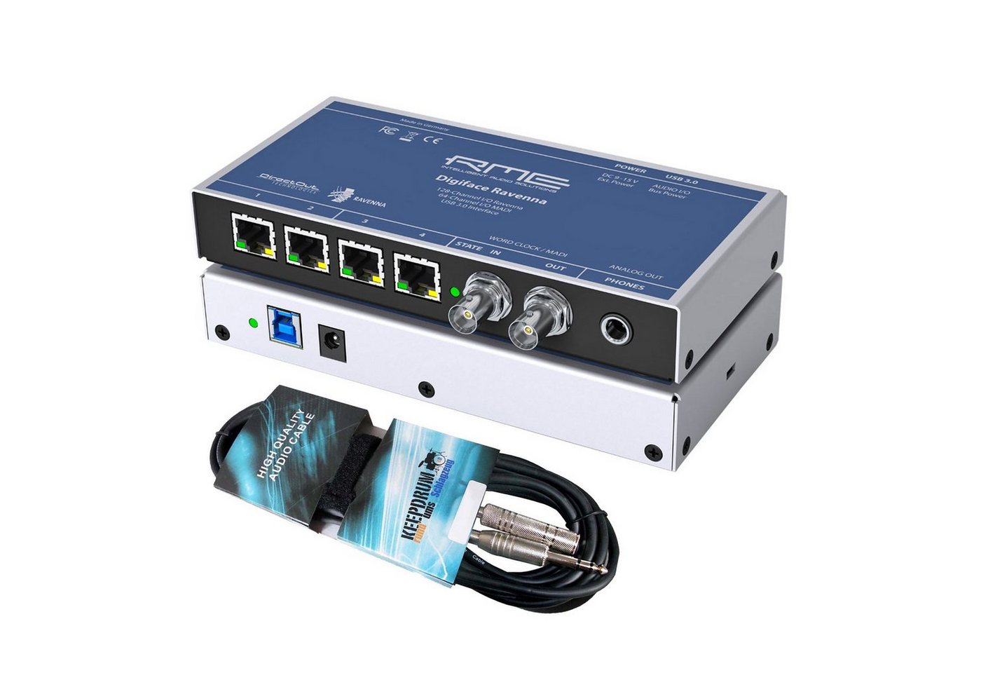 RME Audio Digiface Ravenna USB Audio-Interface mit Kabel Digitales Aufnahmegerät von RME Audio