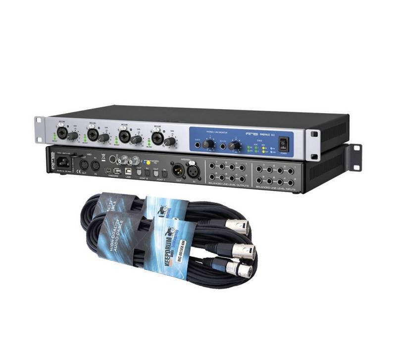 RME Audio Fireface 802 Audio Interface mit 2x XLR-Kabel Digitales Aufnahmegerät von RME Audio
