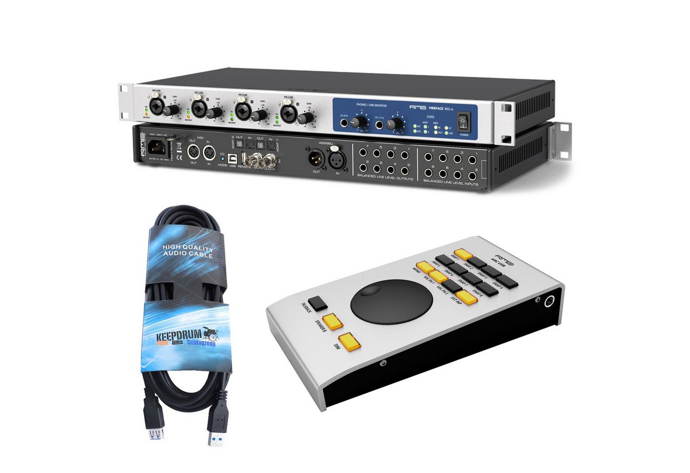 RME Audio RME Audio Interface Fireface 802 FS mit Fernbedienung und Verlängerung Digitales Aufnahmegerät von RME Audio